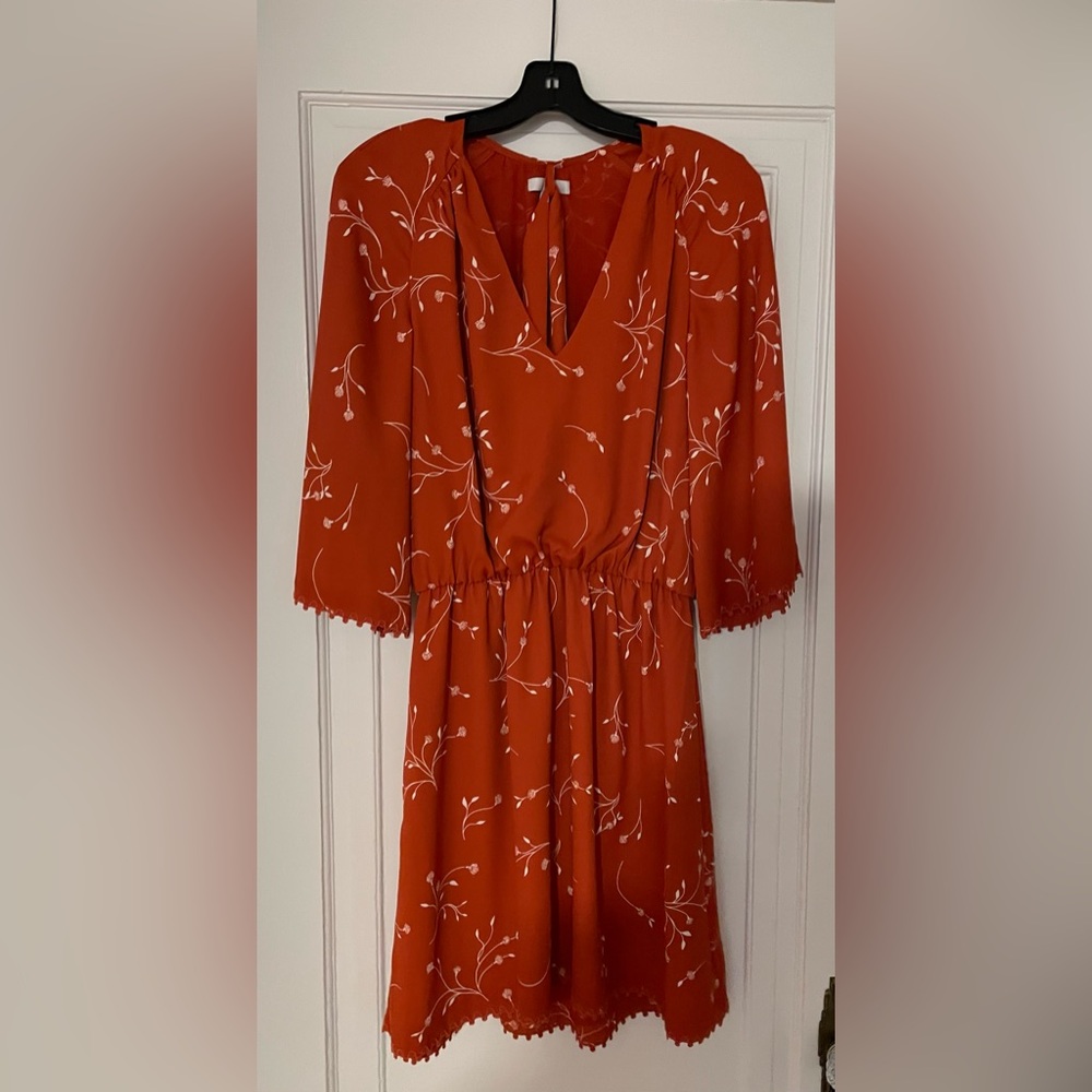 Joie fall floral orange dress small with belt